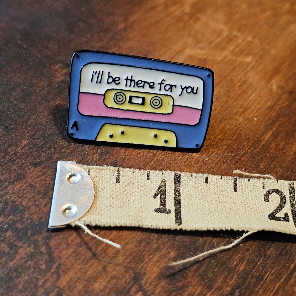 Blue Cassette Tape Enamel Pin Unisex OS I'll Be There For You Retro - Picture 4 of 6